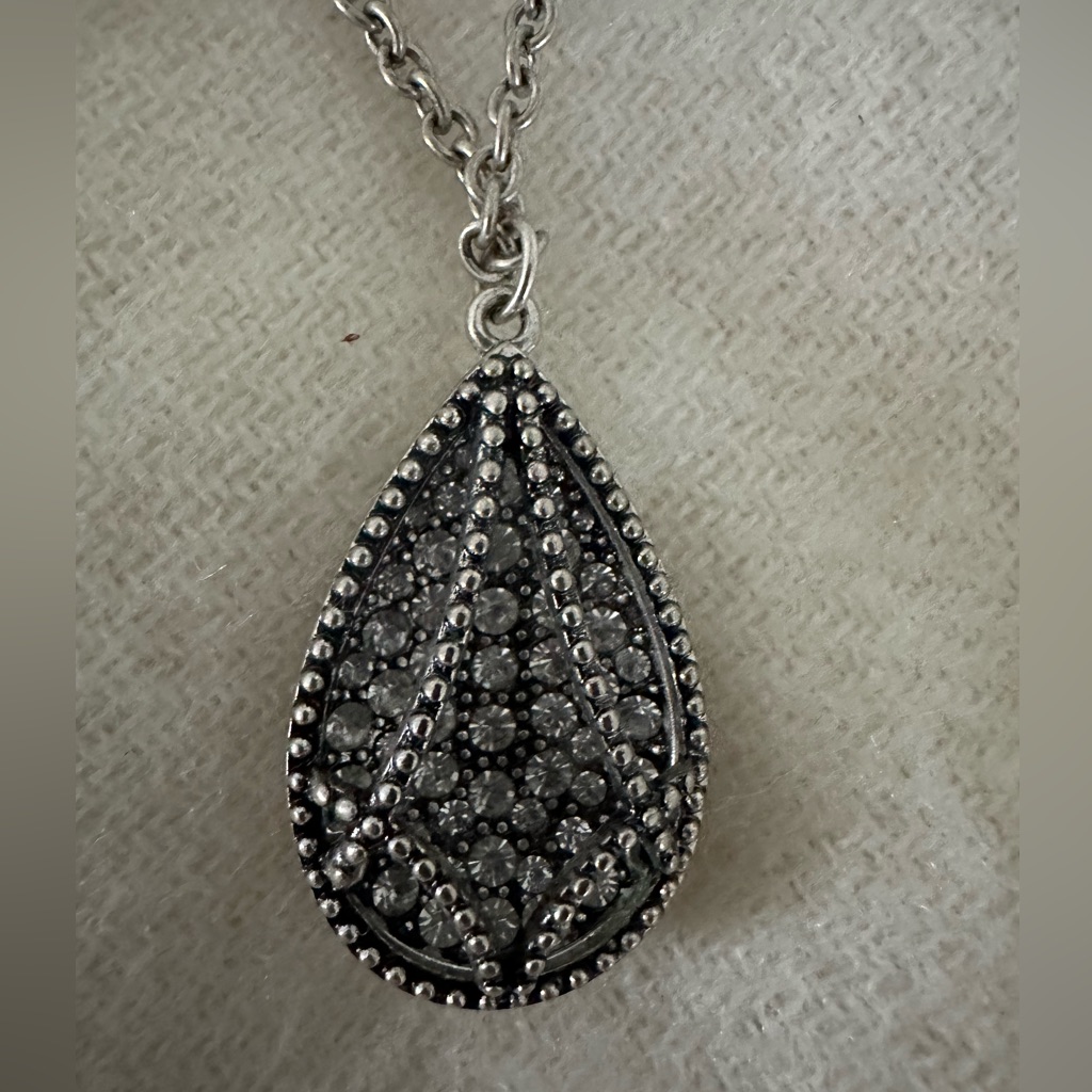 Long SilverTone Pendant Reversible